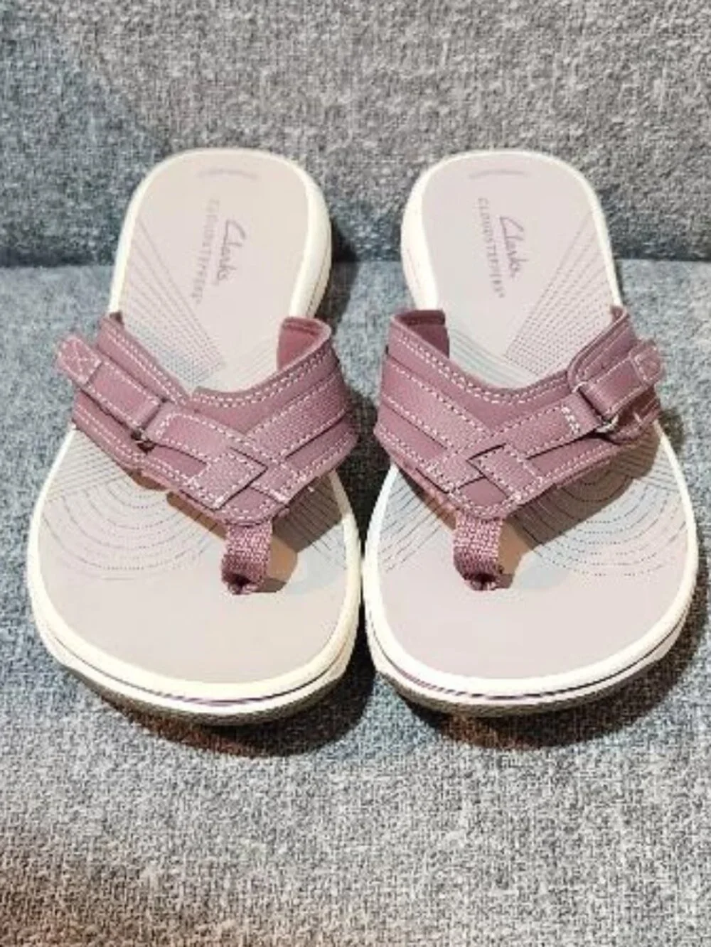 Clarks Cloudsteppers Breeze Sea Sandals Purple - Picture 1 of 6